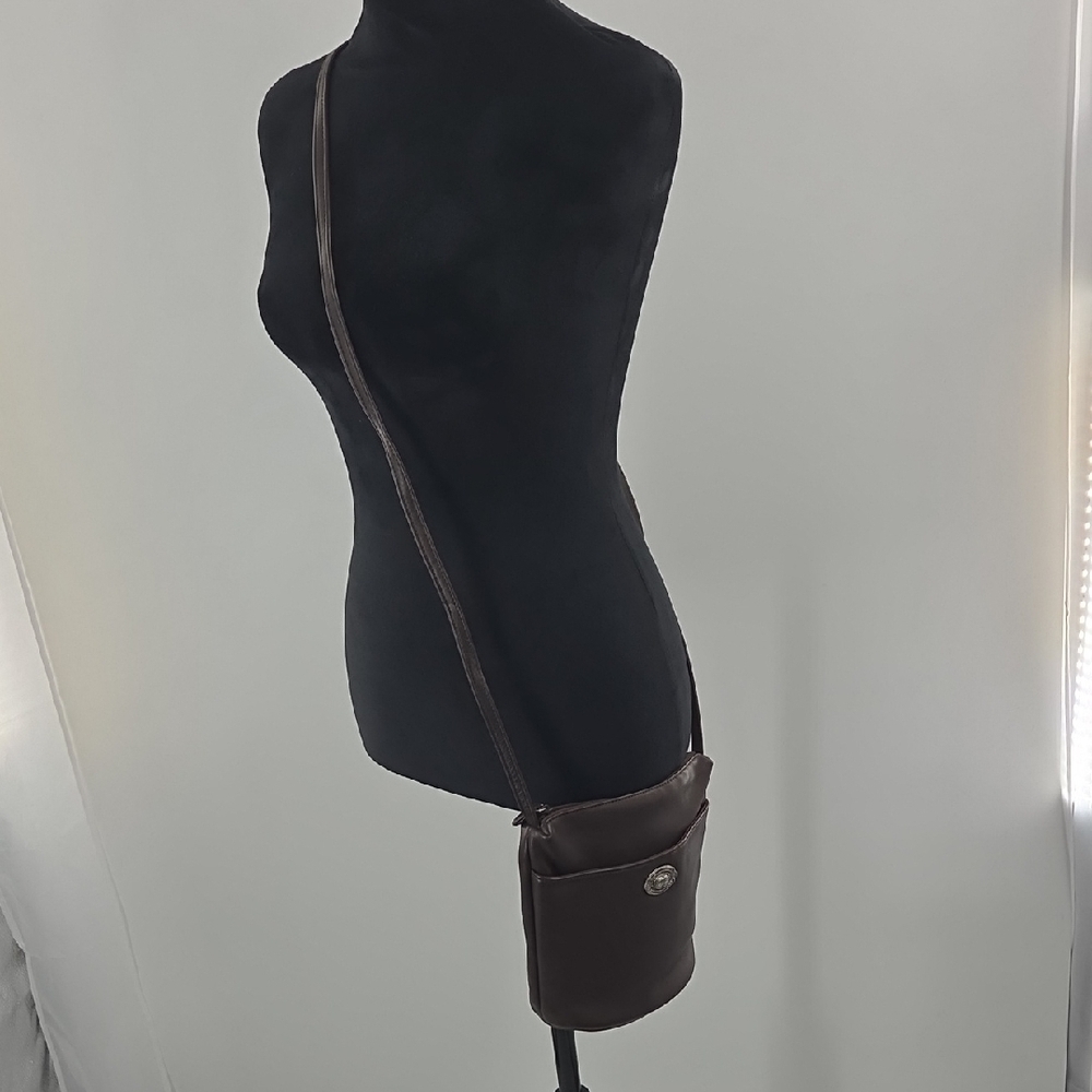 Small Dark Brown Fossil Leather Bag - Picture 6 of 16